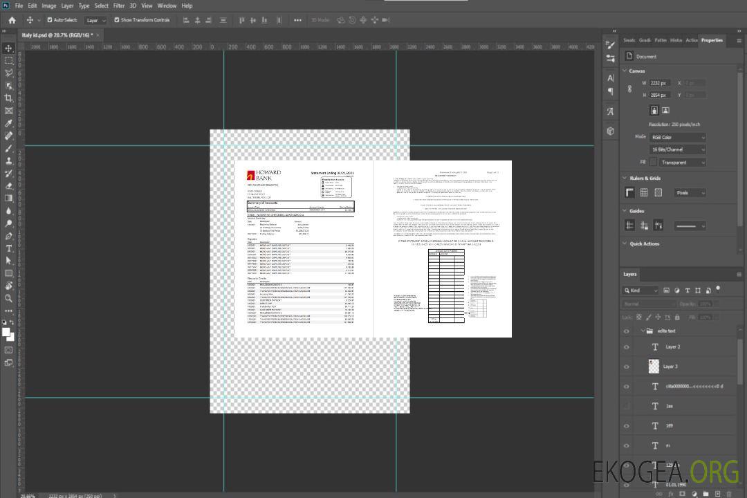 Modèle de relevé bancaire USA Maryland Howard Business, format Excel et PDF (.xls et .pdf) (4 pages) template
